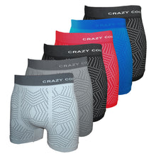 Load image into Gallery viewer, Crazy Cool Stretches Seamless Mens Boxer Briefs Underwear 6-Pack Gift Box - GEO Dots