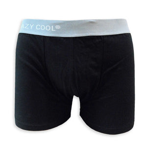 Crazy Cool Cotton Mens Boxer Briefs Underwear Set 3-Pieces Set - Plain Black