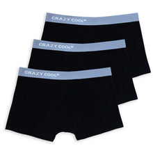Load image into Gallery viewer, Crazy Cool Cotton Mens Boxer Briefs Underwear Set 3-Pieces Set - Plain Black