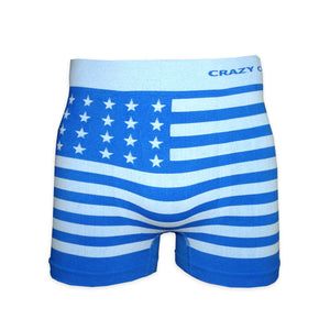 Crazy Cool Stretches Seamless Mens Boxer Briefs Underwear 6-Pack Set - American Flag