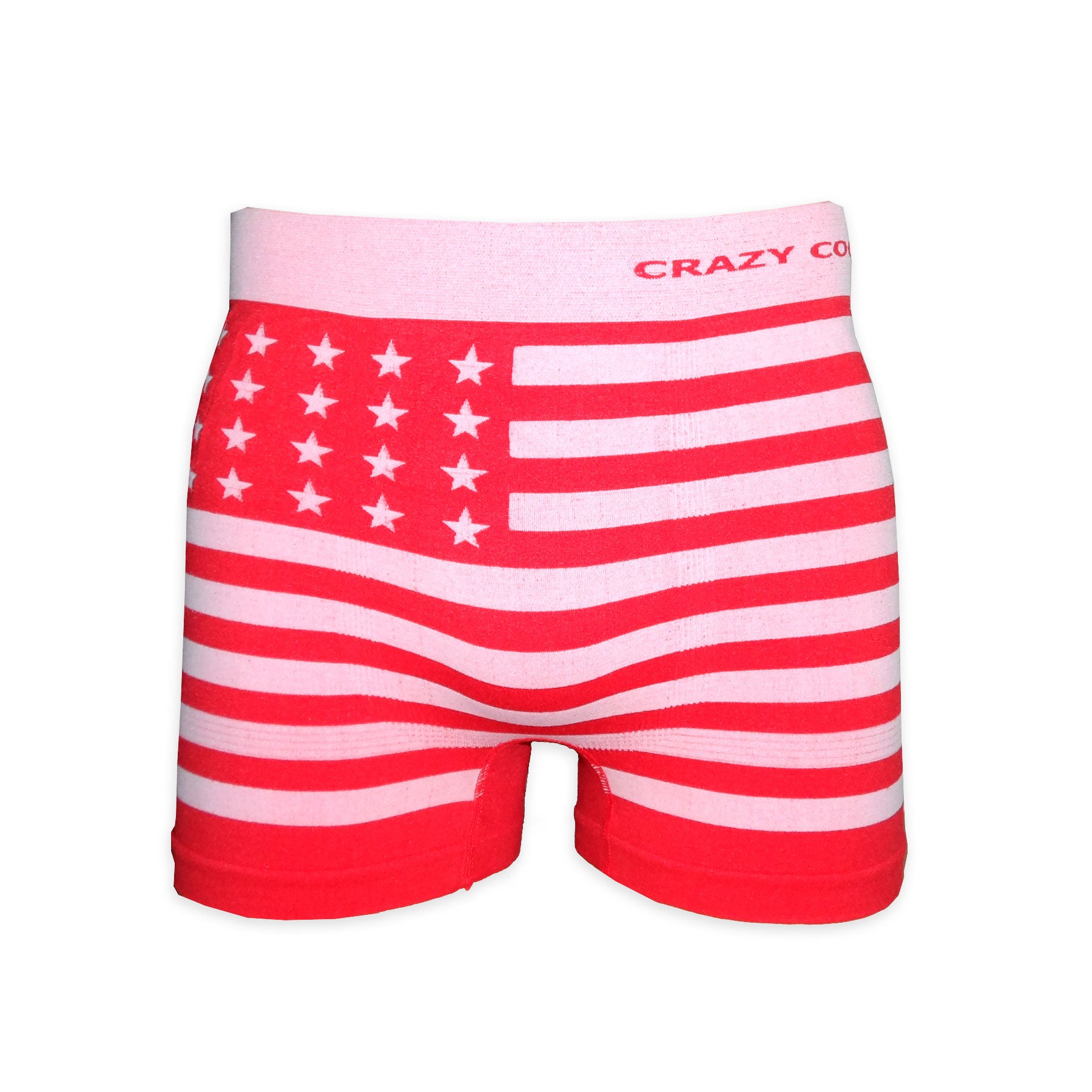 American Flag Men's Boxer Briefs Underwear, Patriotic Red White Blue Print
