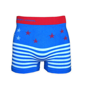 Crazy Cool Stretches Seamless Mens Boxer Briefs Underwear 6-Pack Set - Stars and Stripes
