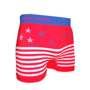 Crazy Cool Stretches Seamless Mens Boxer Briefs Underwear 6-Pack Set - Stars and Stripes