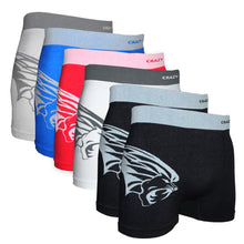 Load image into Gallery viewer, Crazy Cool Stretches Seamless Mens Boxer Briefs Underwear 6-Pack Set - Lion