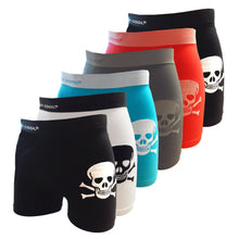 Load image into Gallery viewer, Crazy Cool Stretches Seamless Mens Boxer Briefs Underwear 6-Pack Gift Box - Skull