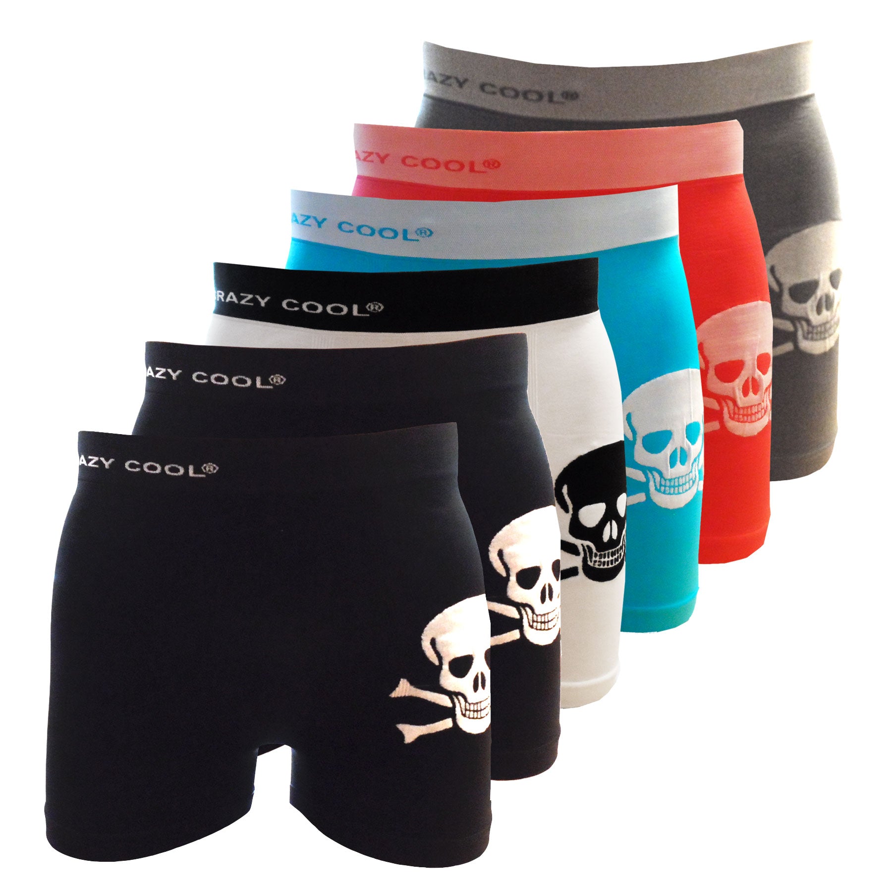 Crazy Cool Underwear® Seamless Mens Boxer Briefs Underwear 6-Pack Gift Box