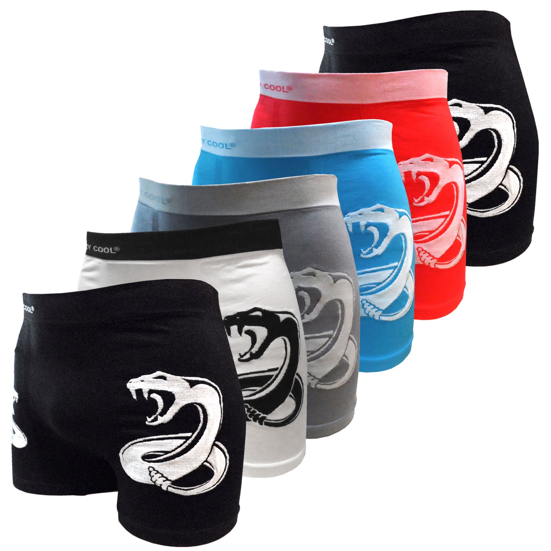 Crazy Cool® Mens Comfortable Fun Nylon Seamless Short Boxer 6-Pack