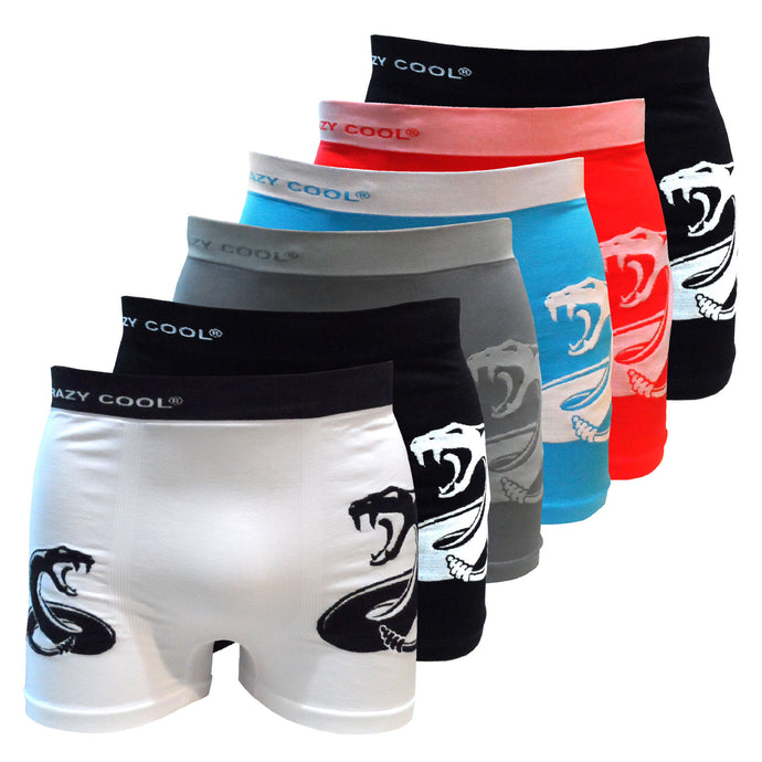 Crazy Cool® Stretches Seamless Mens Boxer Briefs Underwear 6-Pack Set - Vipers